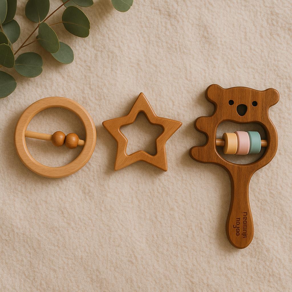 Neem Baby Teether and Rattle Set