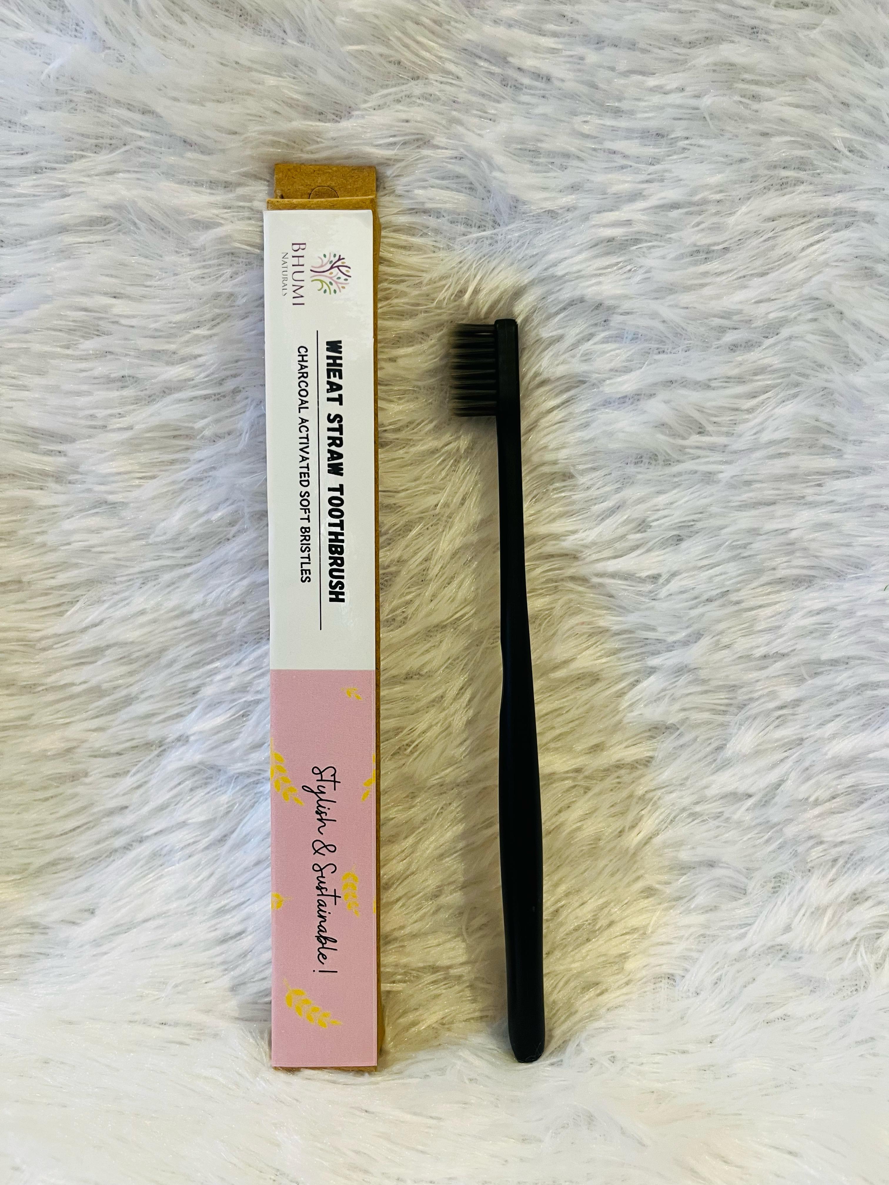 Wheat Straw Tooth Brush - Charcoal Bristles - Pack of 1 Wheat Straw Tooth Brush - Charcoal Bristles - Pack of 1