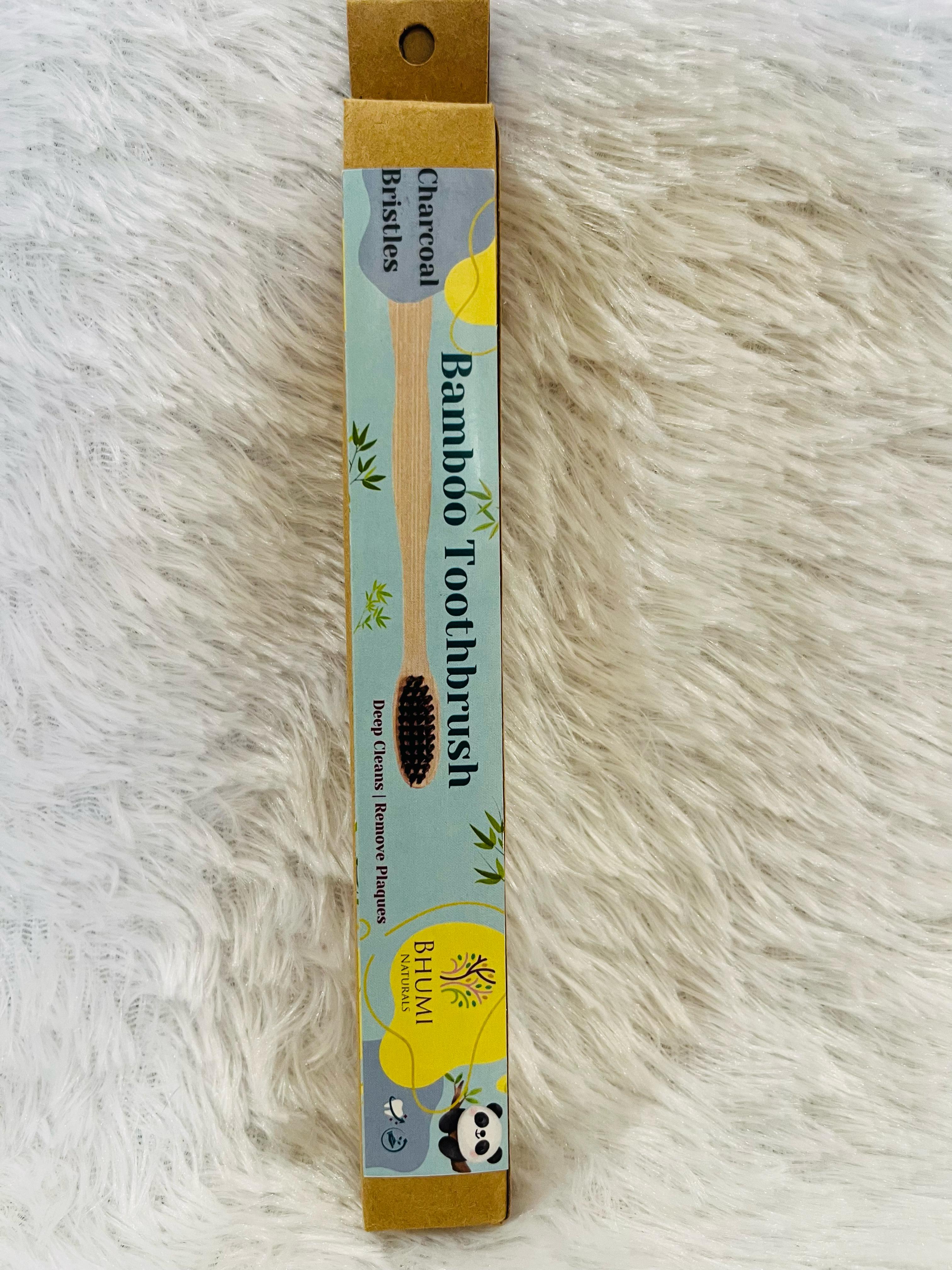 Bamboo Adult Toothbrush- Activated Charcoal Bristles