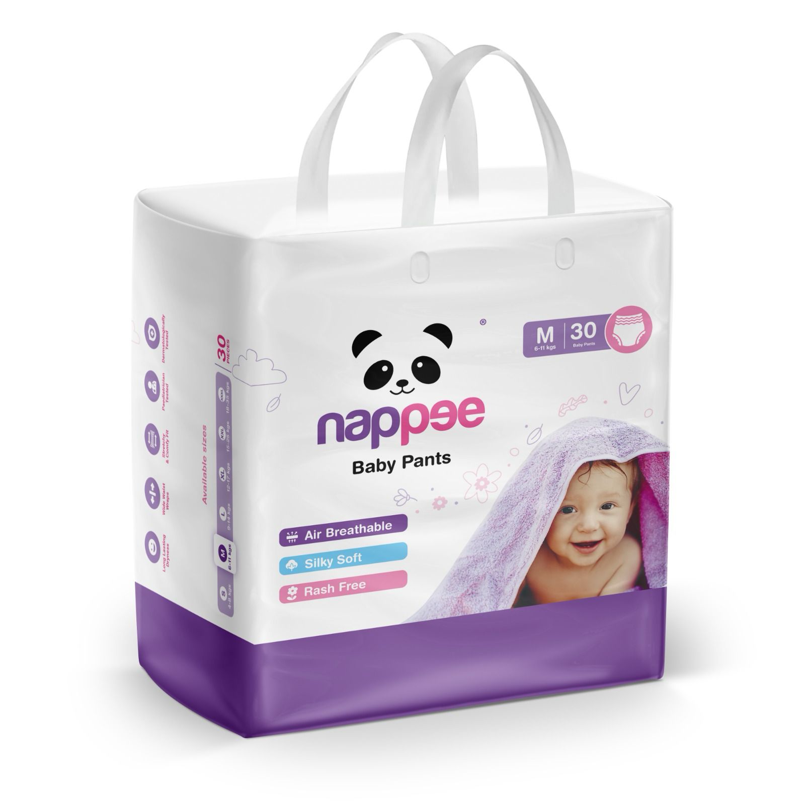 Nappee - Economy Baby Diaper - Medium - 30 Pcs (Pant type /Pull-ups Type)