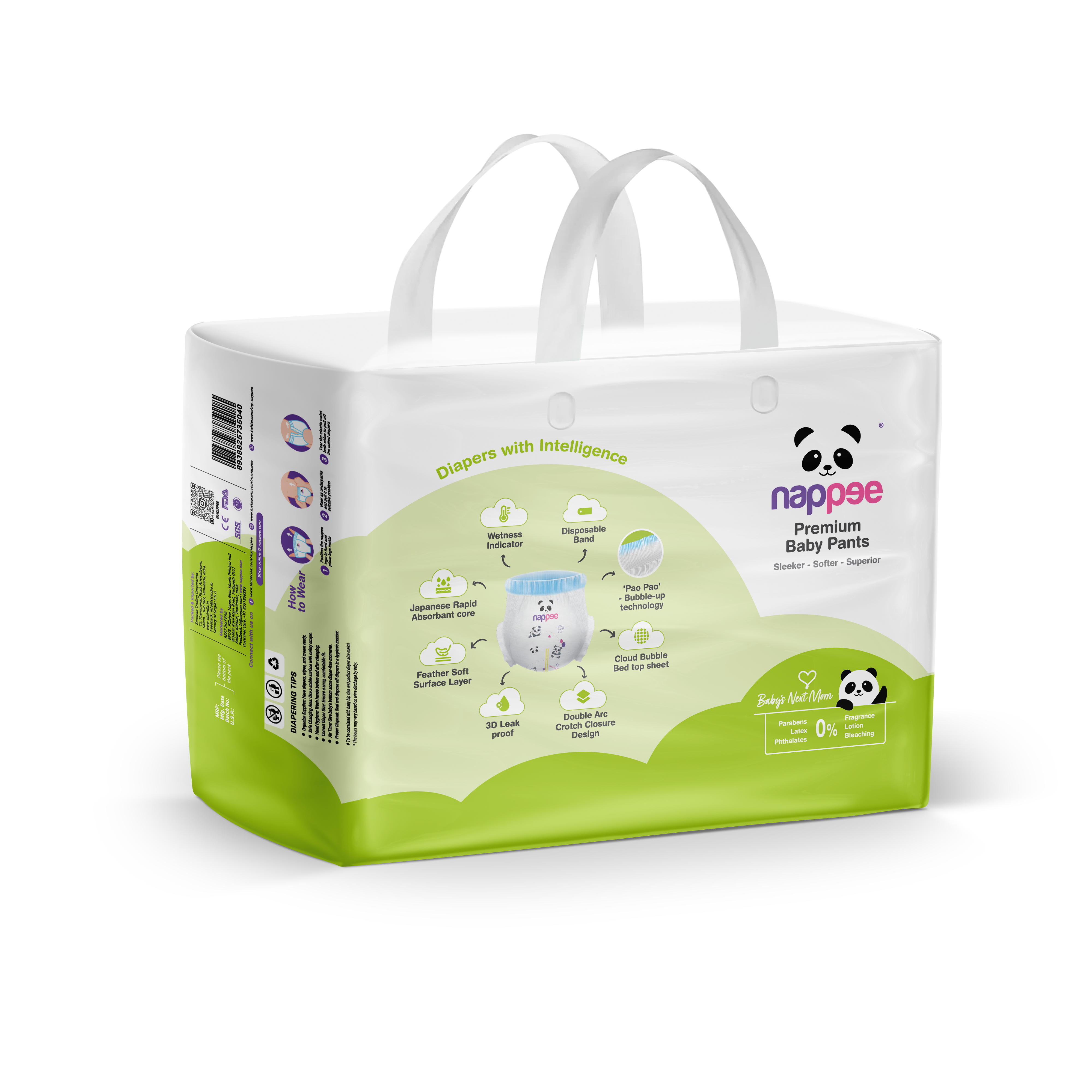 Nappee Premium Baby Diaper Pant/Pull-ups XXXL - For Kids Above 20kg, 40 Pcs