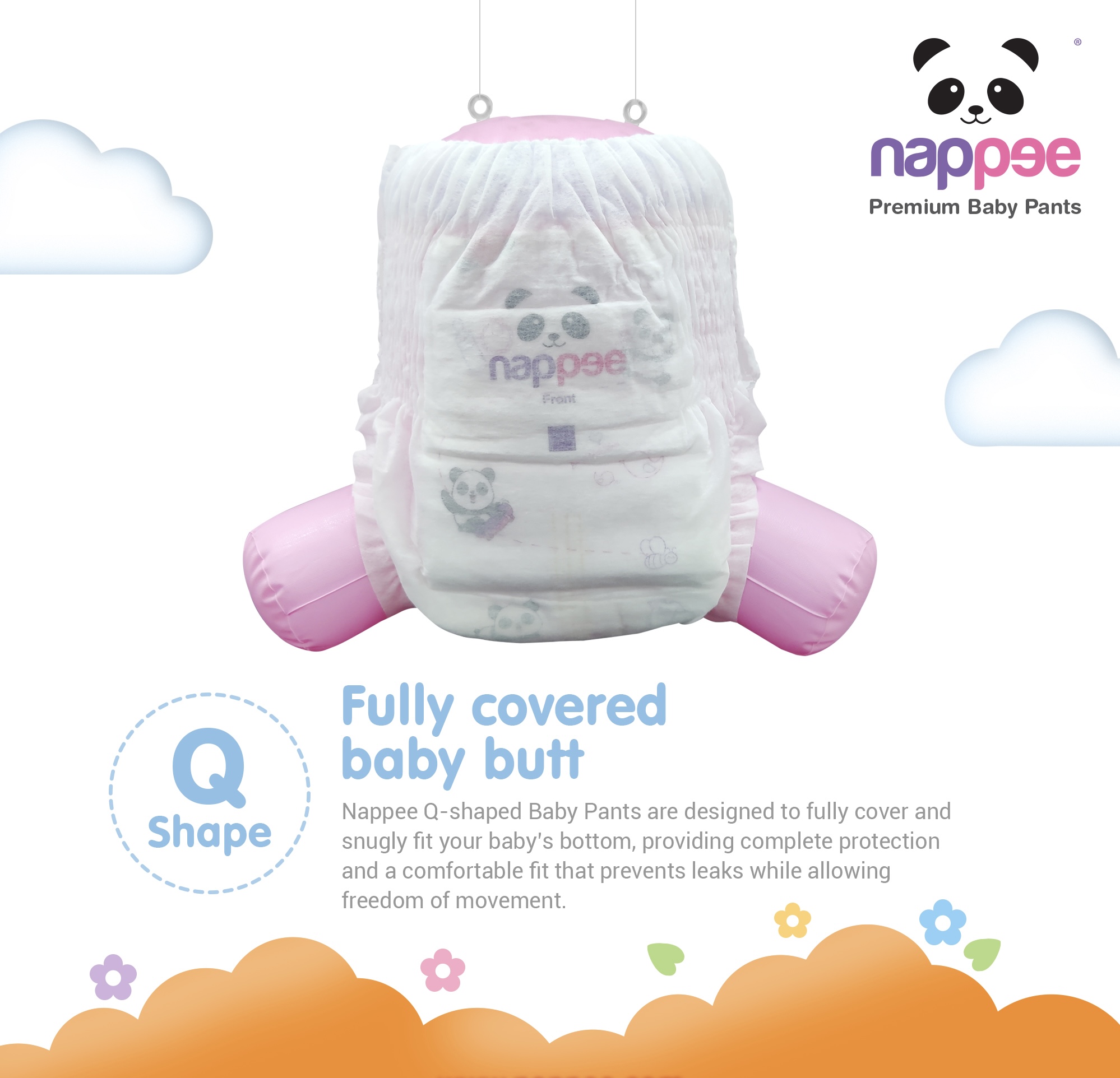 Nappee Premium Baby Diaper Pant/Pull-ups XXXL - For Kids Above 20kg, 40 Pcs