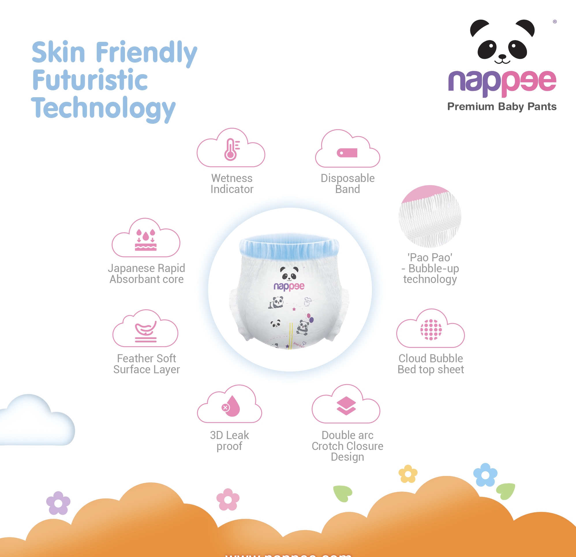 Nappee - Premium Baby Diaper - XXXL - 40 Pcs (Pant type /Pull-ups Type) Nappee - Premium Baby Diaper - XXXL - 40 Pcs (Pant type /Pull-ups Type)