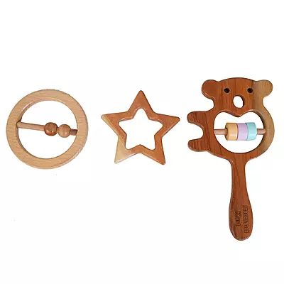 Neem Baby Teether and Rattle Set Neem Baby Teether and Rattle Set