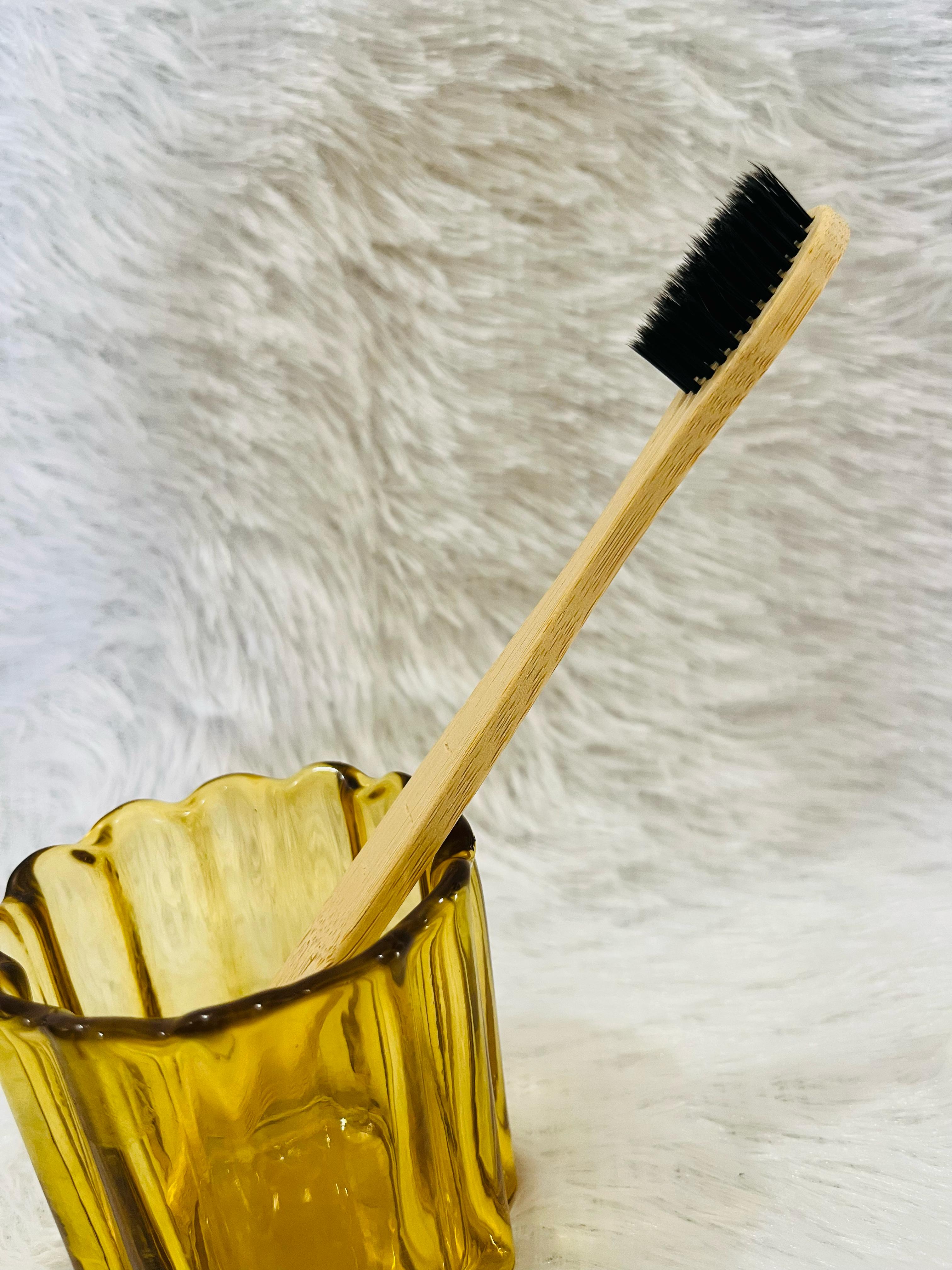 Bamboo Adult Toothbrush- Activated Charcoal Bristles Bamboo Adult Toothbrush- Activated Charcoal Bristles