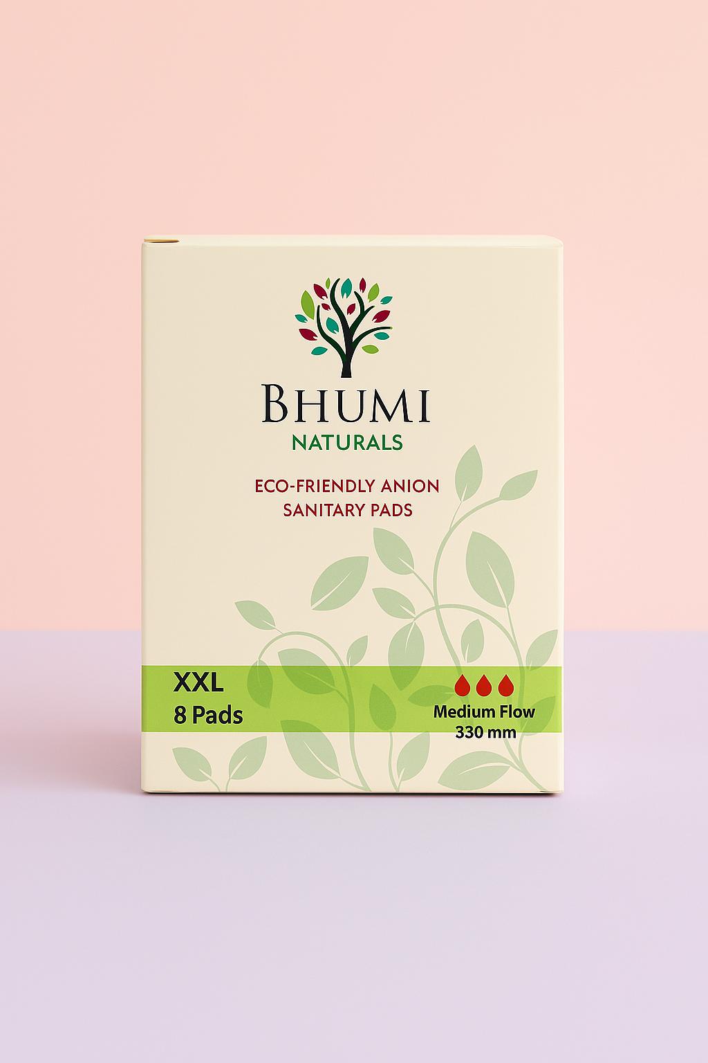 Bhumi Naturals Anion Sanitary Pads - L/ XL/ XXL/ XXXL (8 Pads pack) Bhumi Naturals Anion Sanitary Pads - L/ XL/ XXL/ XXXL (8 Pads pack)