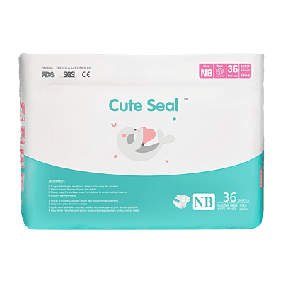 Cuteseal Newborn - Tape/ Velcro - 36pcs (Upto 5kg)